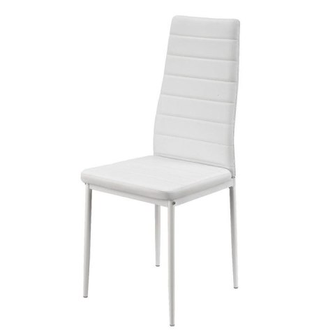 Białe krzesła do kuchni, zestaw 4 szt., stal, PVC, wygodne