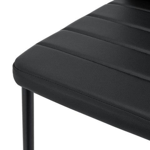 Czarne krzesła do kuchni, zestaw 4, stal i PVC