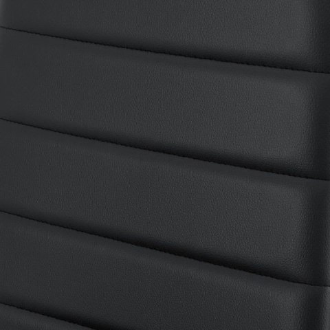 Czarne krzesła do kuchni, zestaw 4, stal i PVC