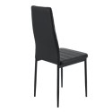Czarne krzesła do kuchni, zestaw 4, stal i PVC
