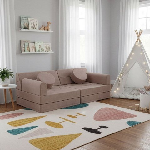 Dziecięca sofa kreatywna różowa, pianka PU, 150x75x50 cm