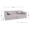 Dziecięca sofa modułowa z pianki PU, beżowa, 150x75x50 cm