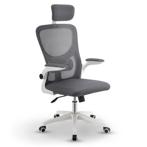 Ergonomiczne krzesło z siatką i zagłówkiem do biura