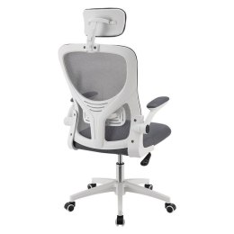 Ergonomiczne krzesło z siatką i zagłówkiem do biura