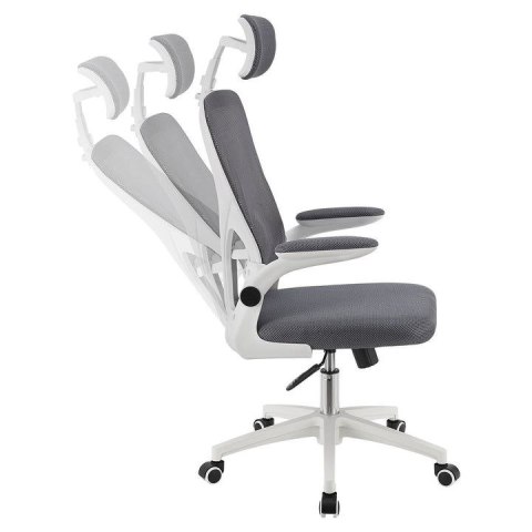 Ergonomiczne krzesło z siatką i zagłówkiem do biura