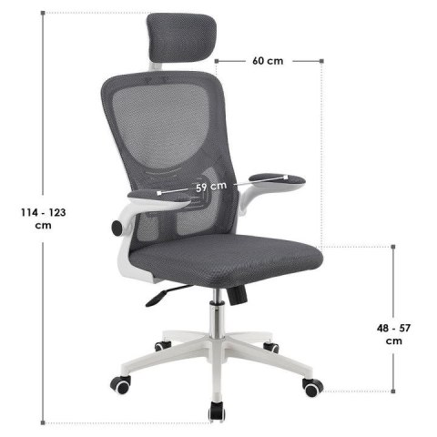 Ergonomiczne krzesło z siatką i zagłówkiem do biura