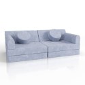 Modułowa sofa dziecięca jasnoniebieska 150x75x50 cm, pianka,