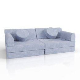 Modułowa sofa dziecięca jasnoniebieska 150x75x50 cm, pianka,