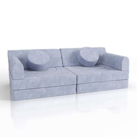 Modułowa sofa dziecięca jasnoniebieska 150x75x50 cm, pianka,