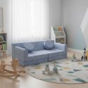 Modułowa sofa dziecięca jasnoniebieska 150x75x50 cm, pianka,