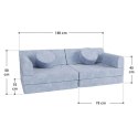Modułowa sofa dziecięca jasnoniebieska 150x75x50 cm, pianka,