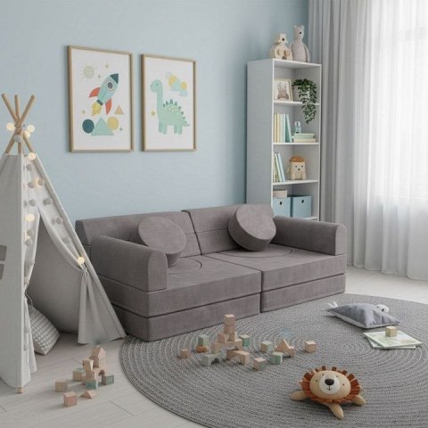 Sofa modułowa dla dzieci szara manchester 150x75x50 cm
