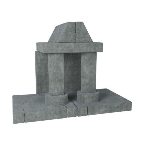 Szara sofa modułowa dla dzieci z pianki, zdejmowane pokrowce