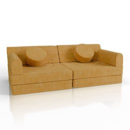 Żółta sofa modułowa dla dzieci z pianki, 150x75x50 cm