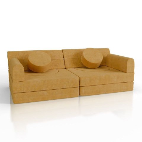 Żółta sofa modułowa dla dzieci z pianki, 150x75x50 cm