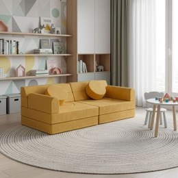 Żółta sofa modułowa dla dzieci z pianki, 150x75x50 cm