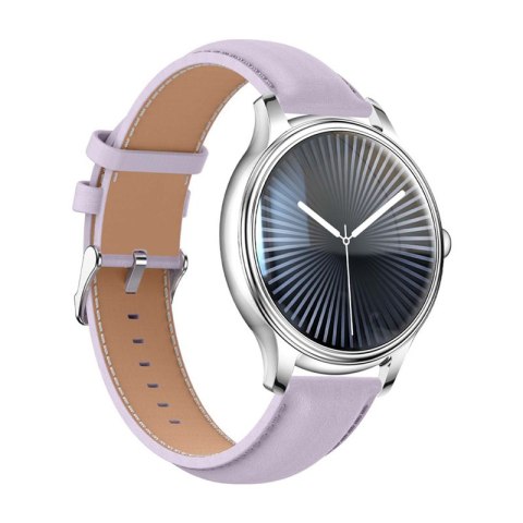 Smart Watch COLMI L28 (srebrno-fioletowy + fioletowy skórzany pasek)