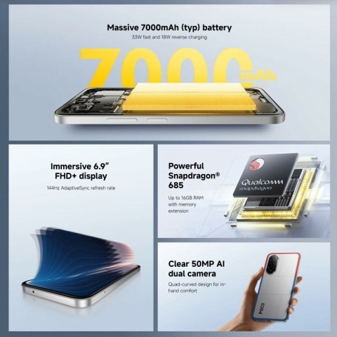 Smartfony Poco POCO M7 6,9" QUALCOMM SNAPDRAGON 685 6 GB RAM 128 GB Czarny (Odnowione A)