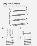 Czarny regał na buty 4-poziomowy metalowy 92x30x74 cm