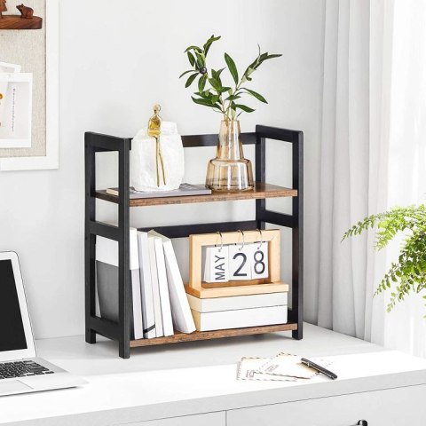 Dwupoziomowy regał na przyprawy bambusowy 42x18x43 cm