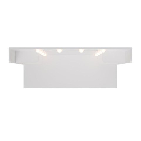 Nowoczesna toaletka LED, 7 szuflad, biała, 107x40 cm