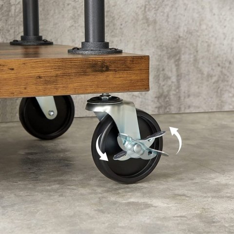 Stojak na ubrania z półkami i kółkami 103,5x40x174 cm