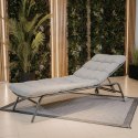 Leżak VIBE Ogrodowy z Poduszką Stalowy Regulacja Czarny Szary