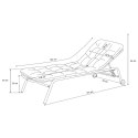 Leżak VIBE Ogrodowy z Poduszką Stalowy Regulacja Czarny Szary