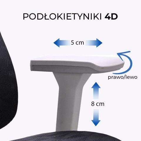 Fotel ergonomiczny ANGEL biurowy obrotowy Homer Czarno-Szary