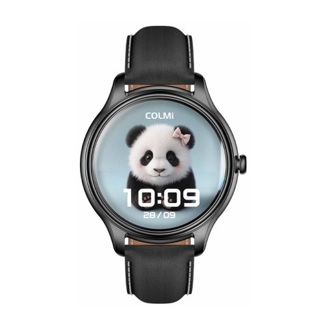 Smart Watch COLMI L28 (czarny silikon + czarny skórzany pasek)