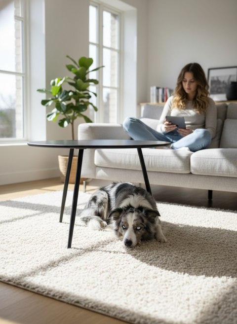 Stolik Kawowy Ogrodowy VIBE 60 Cm Stalowy 3 Nogi Szary