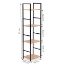 Regał drewniany nowoczesny metalowa rama LOFT 4 półki ModernHome