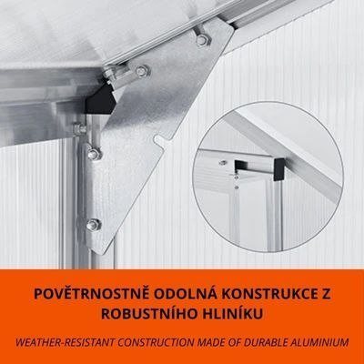 Szklarnia ogrodowa 4,75 m² z poliwęglanu i aluminiową ramą