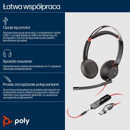 Poly Blackwire 5220 Stereo USB-C Headset +3.5mm Plug +USB-C/A Adapter 8X231AA
