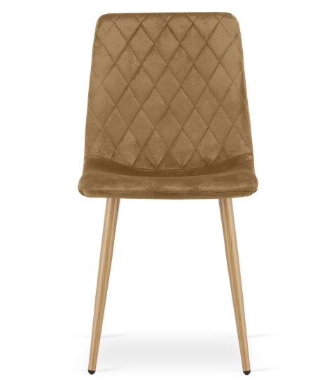 Krzesło TURIN - brązowy aksamit / nogi kolor drewna x 1