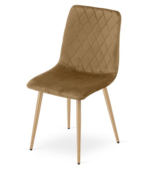 Krzesło TURIN - brązowy aksamit / nogi kolor drewna x 3