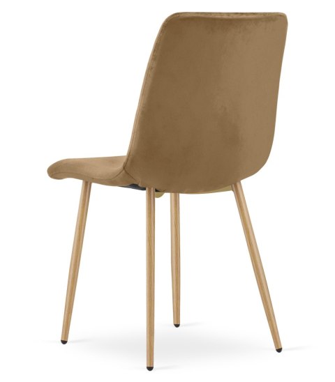 Krzesło TURIN - brązowy aksamit / nogi kolor drewna x 4