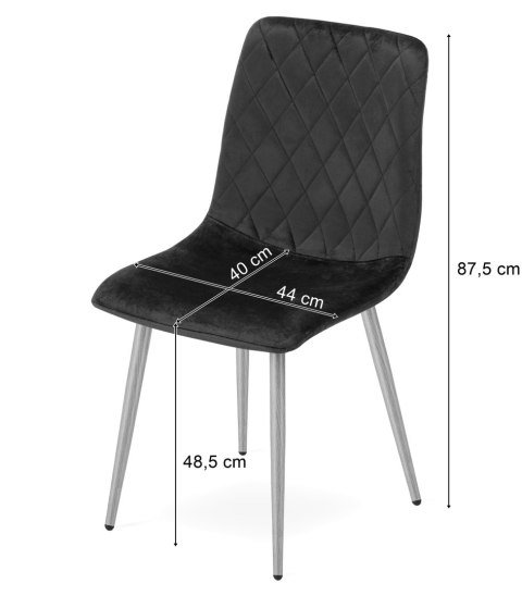 Krzesło TURIN - jasny szary aksamit / nogi kolor drewna x 4