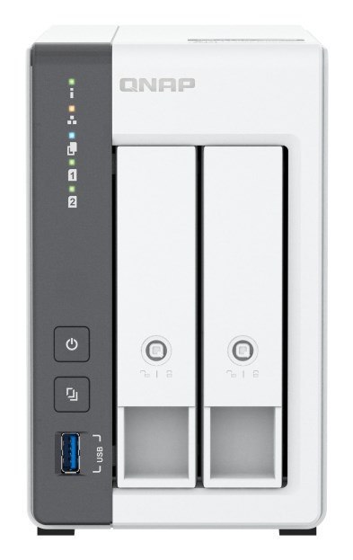 Qnap TS-216G, Tower, 2 x 2.5"/3.5" SATA, ARM 2.0GHz Quad core, 4GB, 1 x 2.5GbE + 1 x GbE, External adapter (PSU)