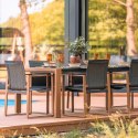 Zestaw Mebli Ogrodowych Jadalnianych DUISBURG dla 8 Osób Stół i 8 Foteli ANTRACYT / BRĄZOWY