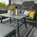 Zestaw Mebli Ogrodowych Jadalnianych TEXAS Narożny dla 6 Osób Sofa Stół Ławka SZARY