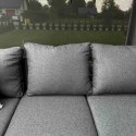 Zestaw Mebli Ogrodowych Jadalnianych TEXAS Narożny dla 6 Osób Sofa Stół Ławka SZARY