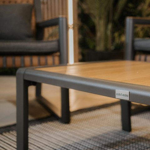 Zestaw Mebli Ogrodowych TEXAS z Sofą Fotelami i Stolikem Kawowym SZARY