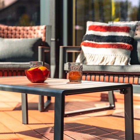 Zestaw Mebli Ogrodowych TEXAS z Sofą Fotelami i Stolikem Kawowym SZARY