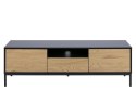 Komoda Seaford TV czarna dąb naturalny