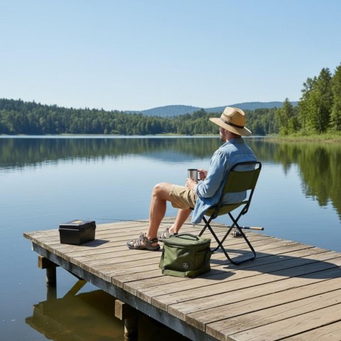 KRZESLO TURYSTYCZNE SKŁADANE 35X28X58CM ZIELONE ENERO CAMP