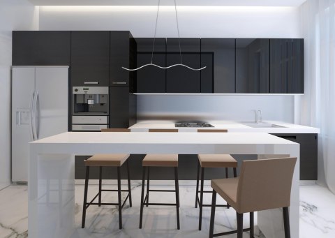 Lampa sufitowa LED Activejet AJE-SARA, srebrna, światło neutralne białe, 1690 lm.