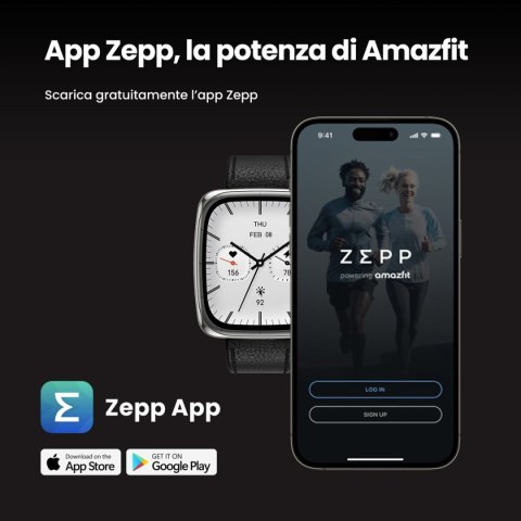 Smartwatch Amazfit ACTIVE 2 SQUARE Czarny Stal 1,75"