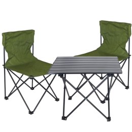 ZESTAW TURYSTYCZNY SKŁADANY 3W1 STOLIK I 2 KRZESŁA ZIELONY ENERO CAMP