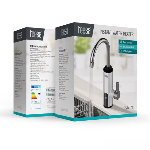 TEESA PRZEPŁYWOWY PODGRZEWACZ WODY TSA4108 BATERIA KUCHENNA BIAŁA